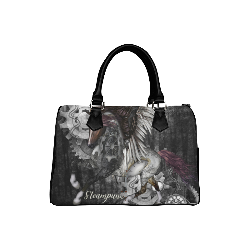 Aweswome steampunk horse with wings Boston Handbag (Model 1621)