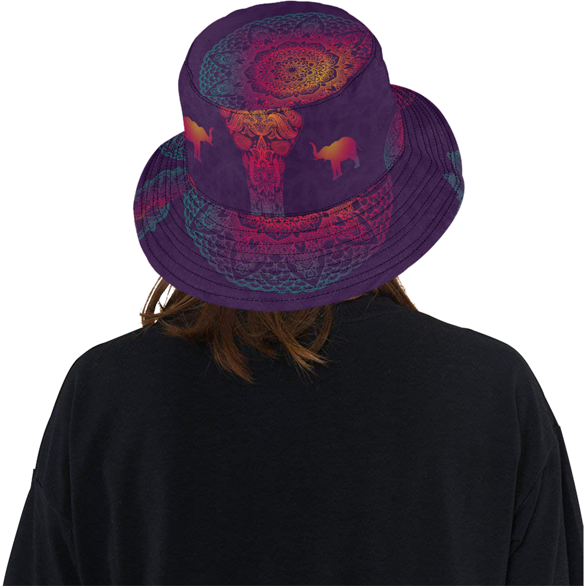 Colorful Elephant Mandala All Over Print Bucket Hat
