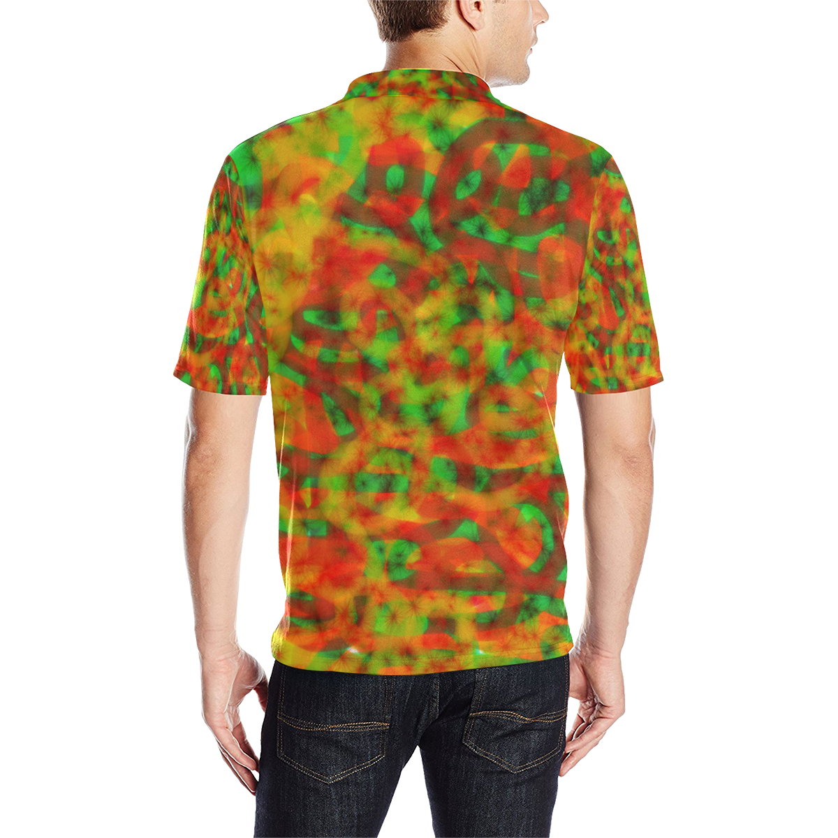 Funny Colorful Pattern Men's All Over Print Polo Shirt (Model T55)