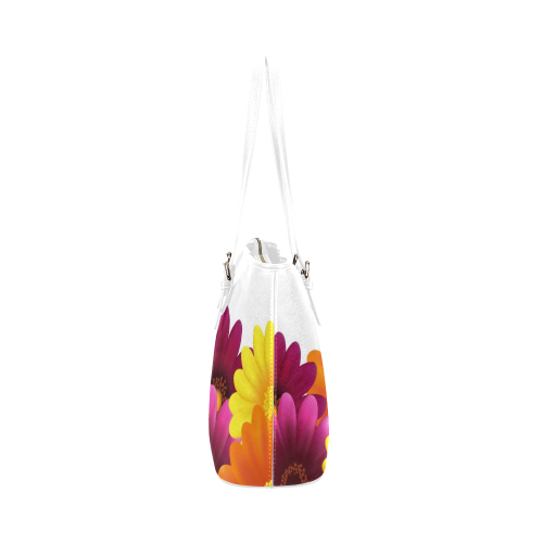 Flowers Leather Tote Bag/Small (Model 1651)