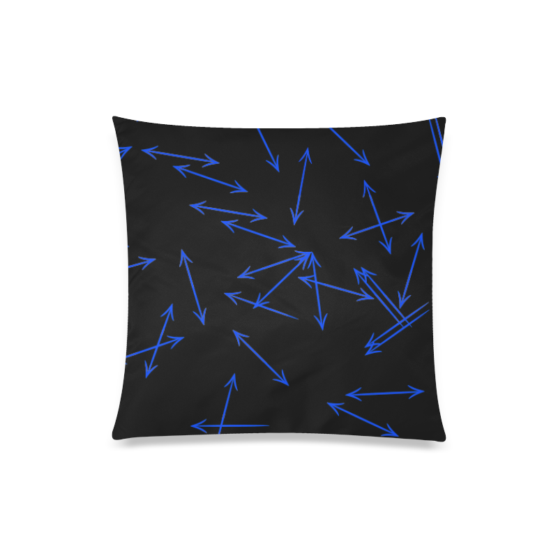 Arrows Every Direction Blue Custom Zippered Pillow Case 20"x20"(Twin Sides)