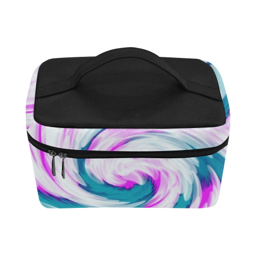 Turquoise Pink Tie Dye Swirl Abstract Lunch Bag/Large (Model 1658)