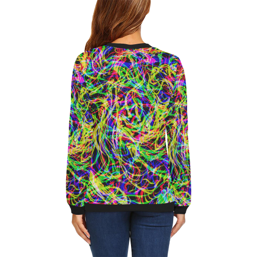 colorful abstract pattern All Over Print Crewneck Sweatshirt for Women (Model H18)