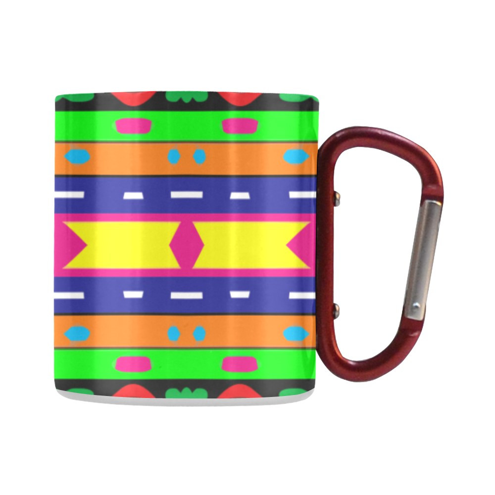 Distorted colorful shapes and stripes Classic Insulated Mug(10.3OZ)