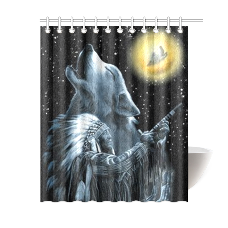Embrace The Wolf Spirit Shower Curtain 60"x72"