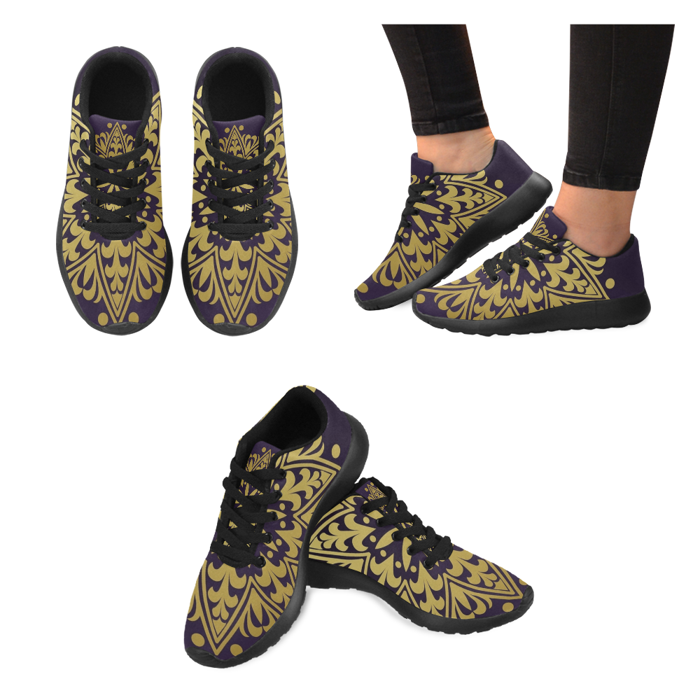 MANDALA POT of GOLD Men's Running Shoes/Large Size (Model 020)