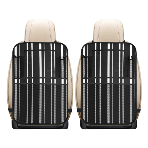 white stripes on black Car Seat Back Organizer (2-Pack)
