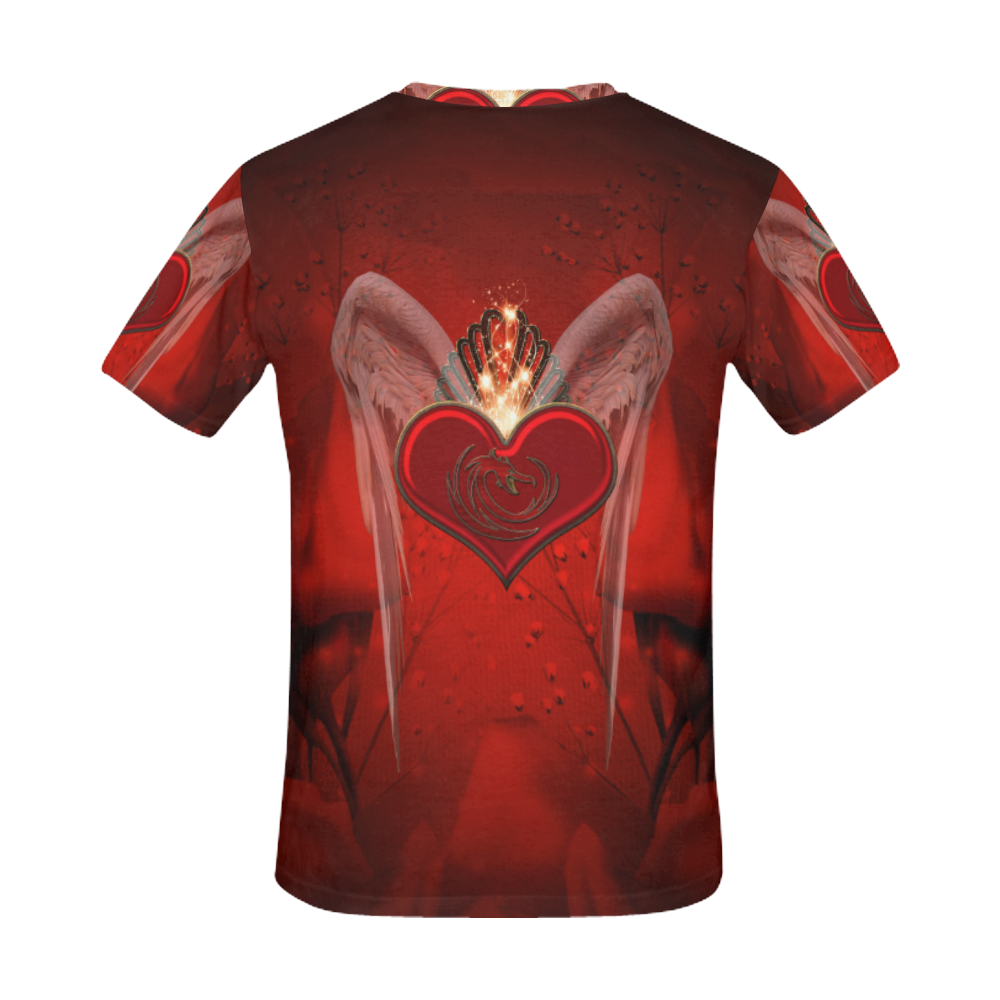Heart with wings All Over Print T-Shirt for Men (USA Size) (Model T40)