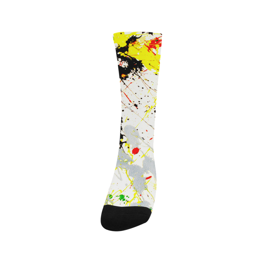 Yellow & Black Paint Splatter Trouser Socks (For Men)