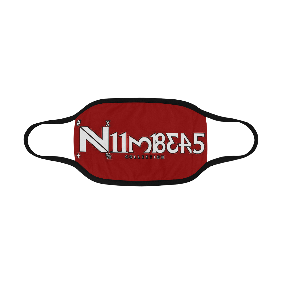 NUMBERS Collection Dark Red/White Mouth Mask