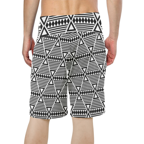 Black Aztec Tribal Men's All Over Print Board Shorts (Model L16)