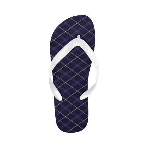 royal blue plaid Flip Flops for Men/Women (Model 040)