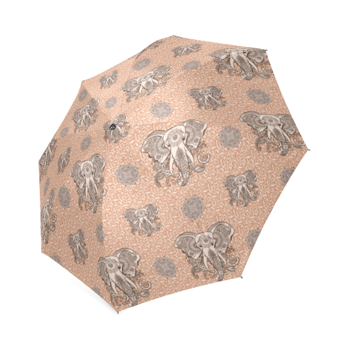 Ethnic Elephant Mandala Pattern Foldable Umbrella (Model U01)