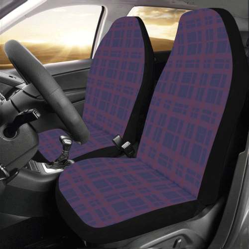 Purple Plaid Rock Style Car Seat Covers (Set of 2)