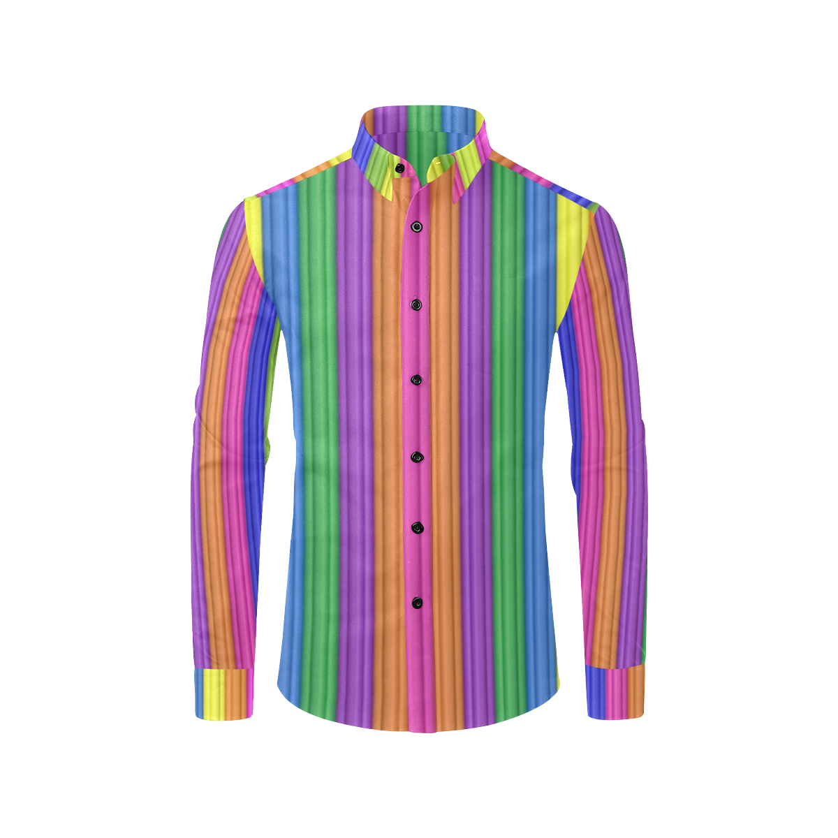 Rainbow Rubberlines Men's All Over Print Casual Dress Shirt (Model T61)