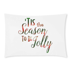 Christmas 'Tis The Season on White Custom Rectangle Pillow Case 20x30 (One Side)