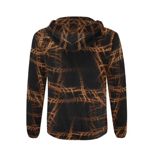 Trapped All Over Print Full Zip Hoodie for Men (Model H14)