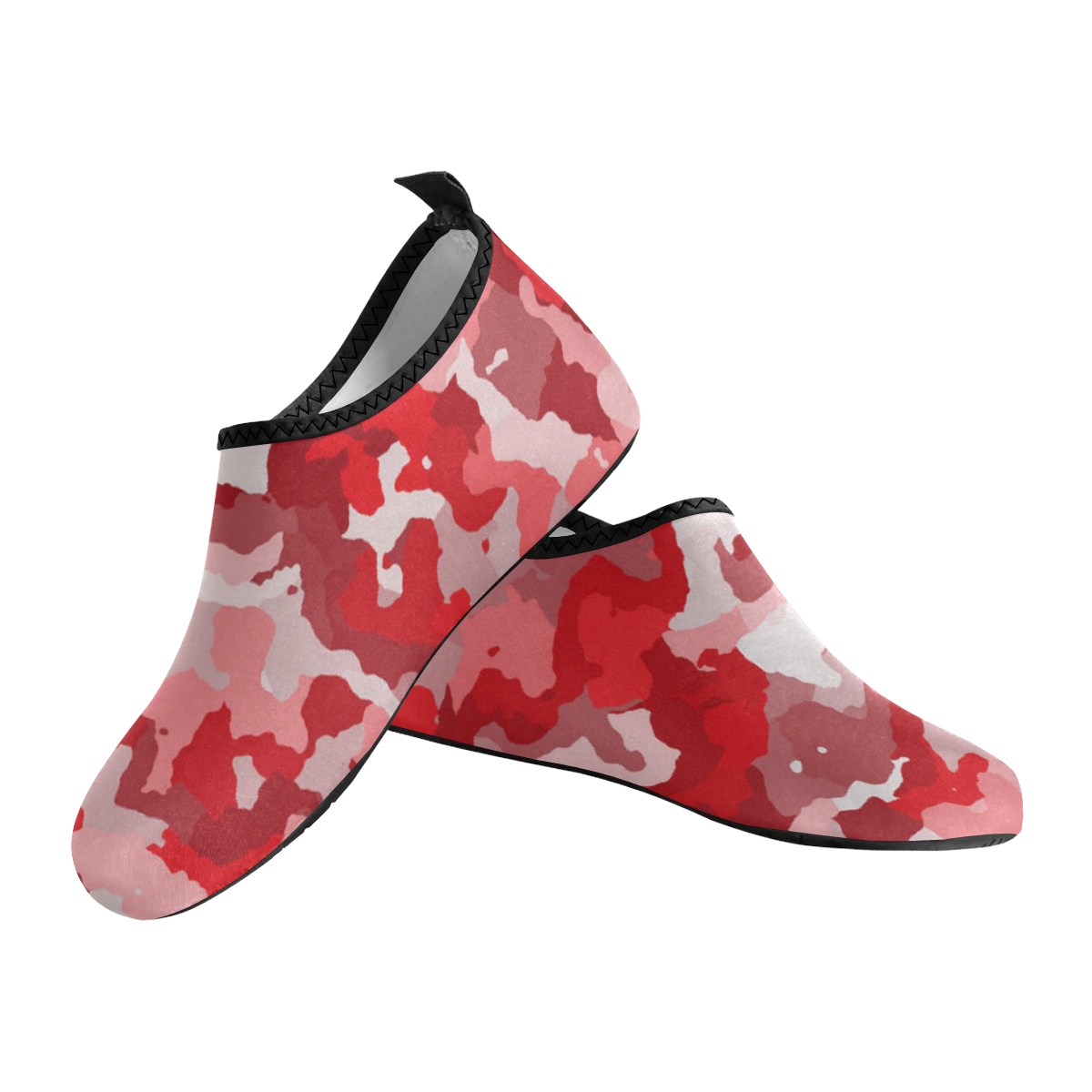 camouflage red Kids' Slip-On Water Shoes (Model 056)