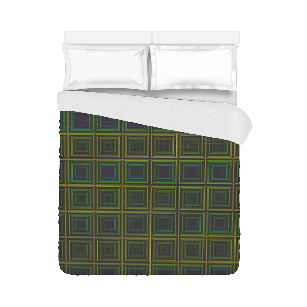 Violet green multicolored multiple squares Duvet Cover 86"x70" ( All-over-print)
