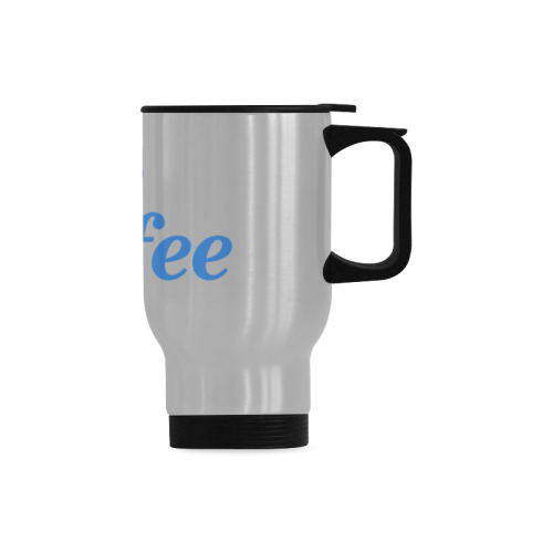 i love coffee mug Travel Mug (Silver) (14 Oz)