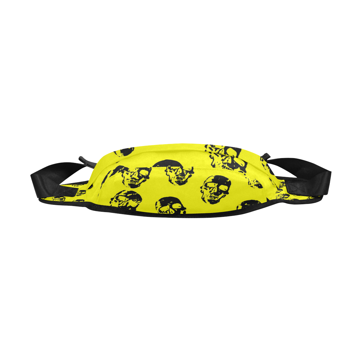 hot skulls, yellow by JamColors Fanny Pack/Large (Model 1676)
