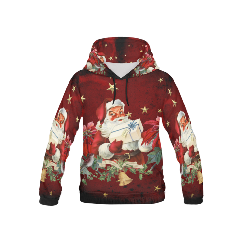Santa Claus with gifts, vintage All Over Print Hoodie for Kid (USA Size) (Model H13)