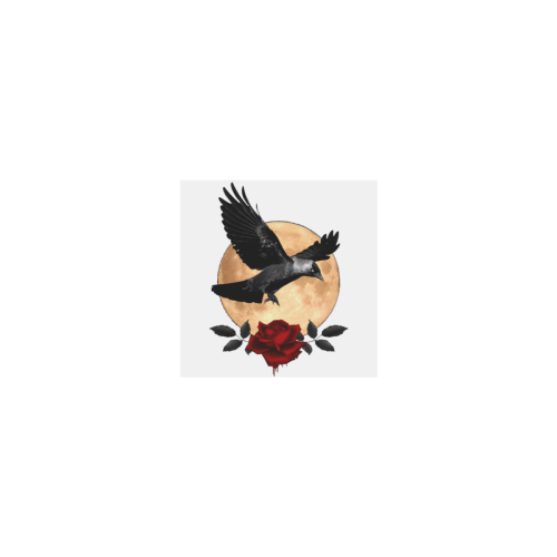 Gothic Full Moon With Raven And Rose Personalized Temporary Tattoo (15 Pieces)
