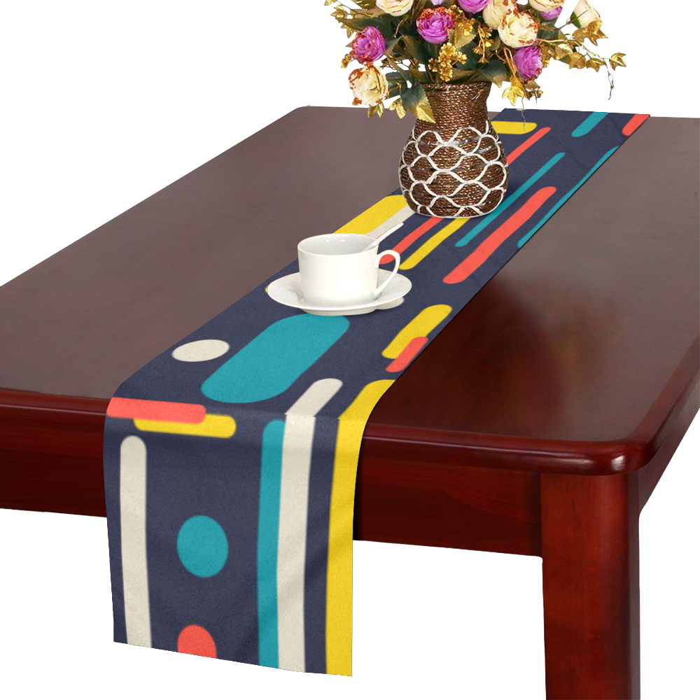 Colorful Rectangles Table Runner 16x72 inch