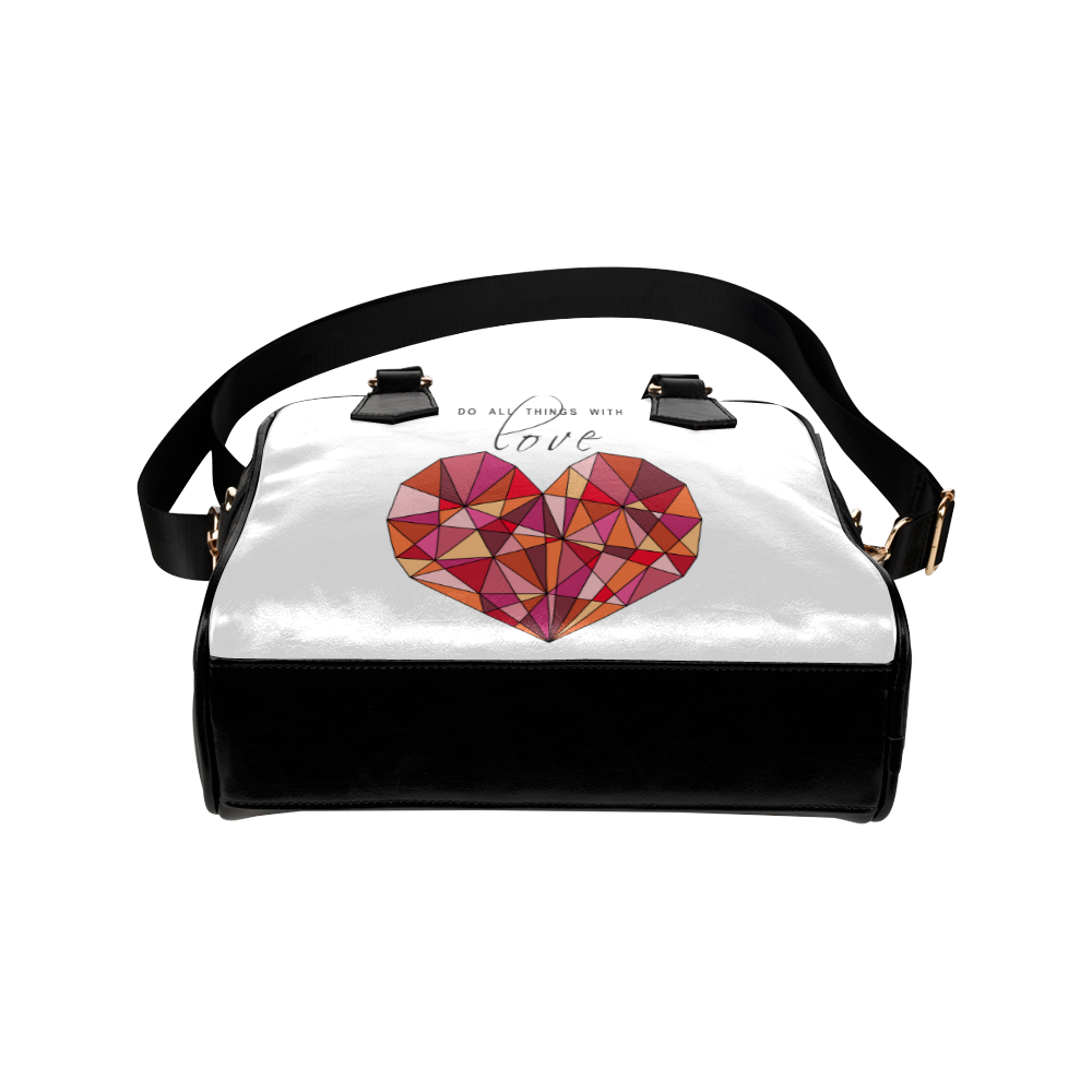 RED HEART WIREFRAME Shoulder Handbag (Model 1634)