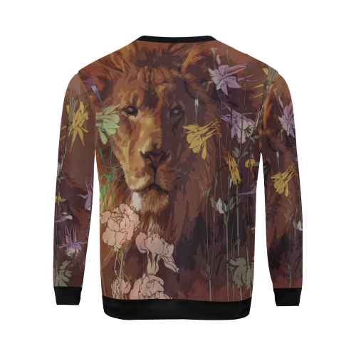 African lion All Over Print Crewneck Sweatshirt for Men (Model H18)