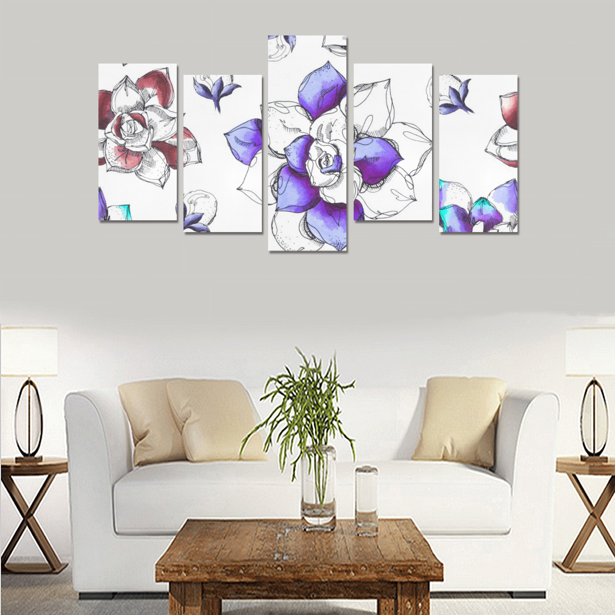 floral n Canvas Print Sets E (No Frame)