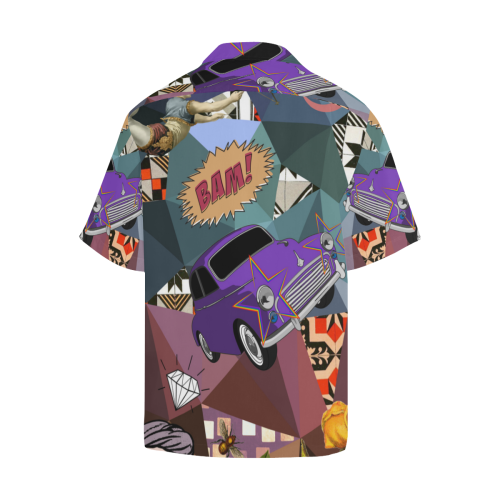 Geometric Collage Hawaiian Shirt (Model T58)