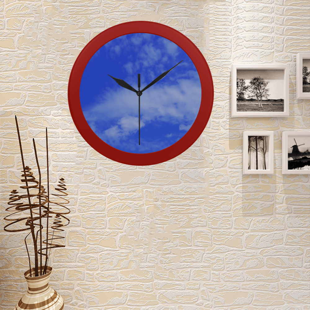 Blue Clouds Arts Add Circular Plastic Wall clock