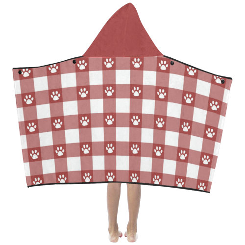 Plaid and paws Kids' Hooded Bath Towels