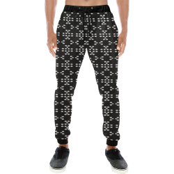 black an white dots Men's All Over Print Sweatpants/Large Size (Model L11)