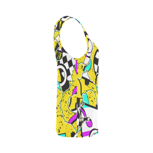 Shapes on a yellow background All Over Print Tank Top for Women (Model T43)