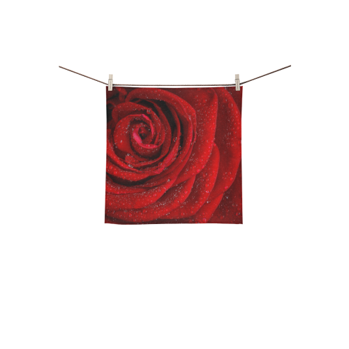 Red rosa Square Towel 13“x13”