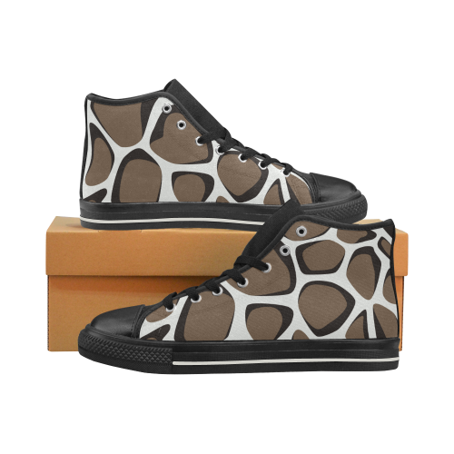 Giraffe Men’s Classic High Top Canvas Shoes (Model 017)