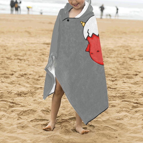 Baby Red Dragon Grey Kids' Hooded Bath Towels