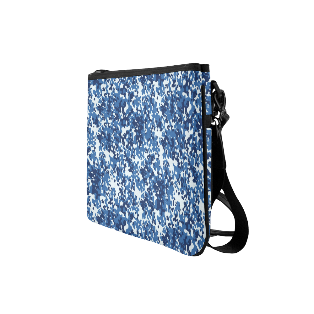 Digital Blue Camouflage Slim Clutch Bag (Model 1668)