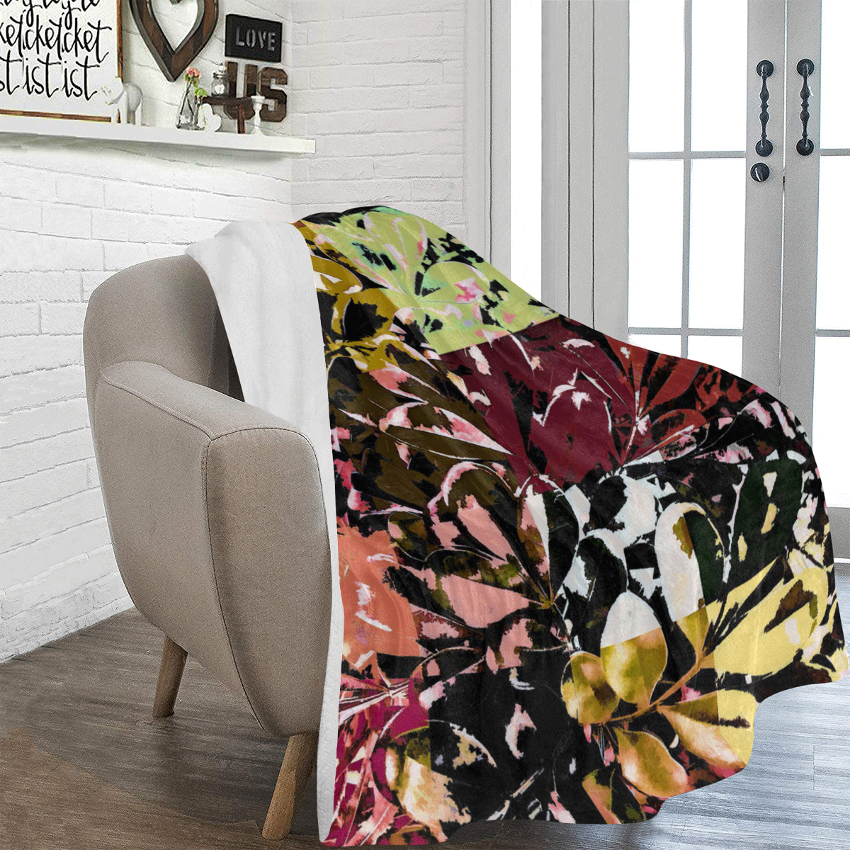 Foliage Patchwork #6A - Jera Nour Ultra-Soft Micro Fleece Blanket 60"x80"