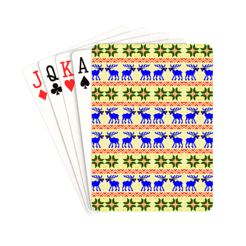 Christmas Ugly Sweater Deal With It Reindeer on Yellow Playing Cards 2.5"x3.5"
