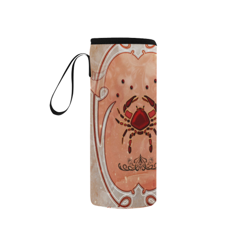 Decorative crab Neoprene Water Bottle Pouch/Small