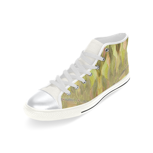 shawl yellow High Top Canvas Shoes for Kid (Model 017)