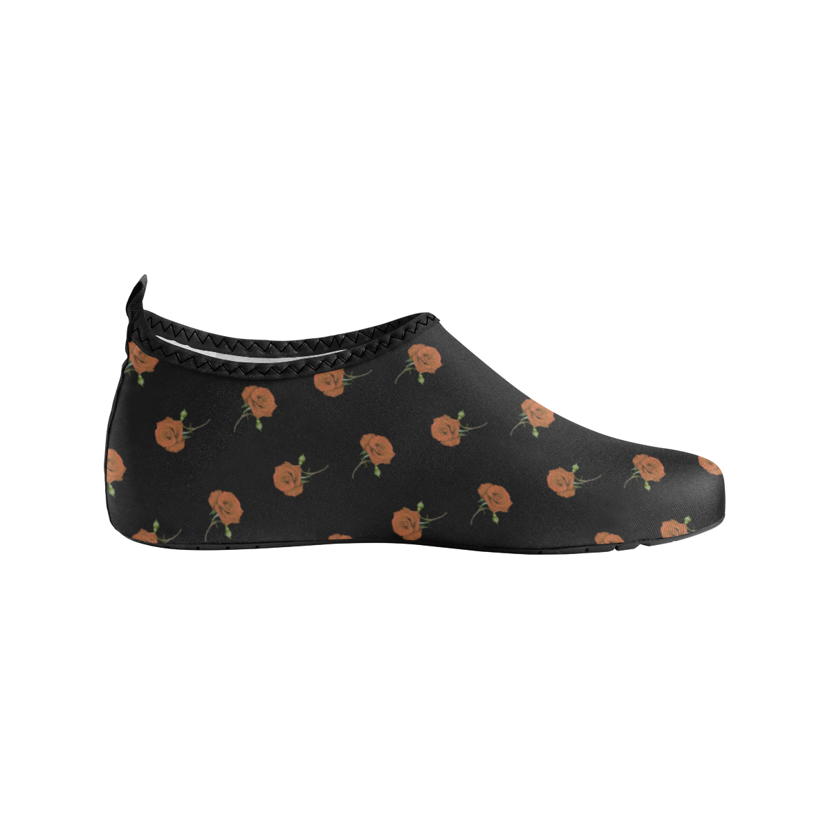 peach rose black Women's Slip-On Water Shoes (Model 056)