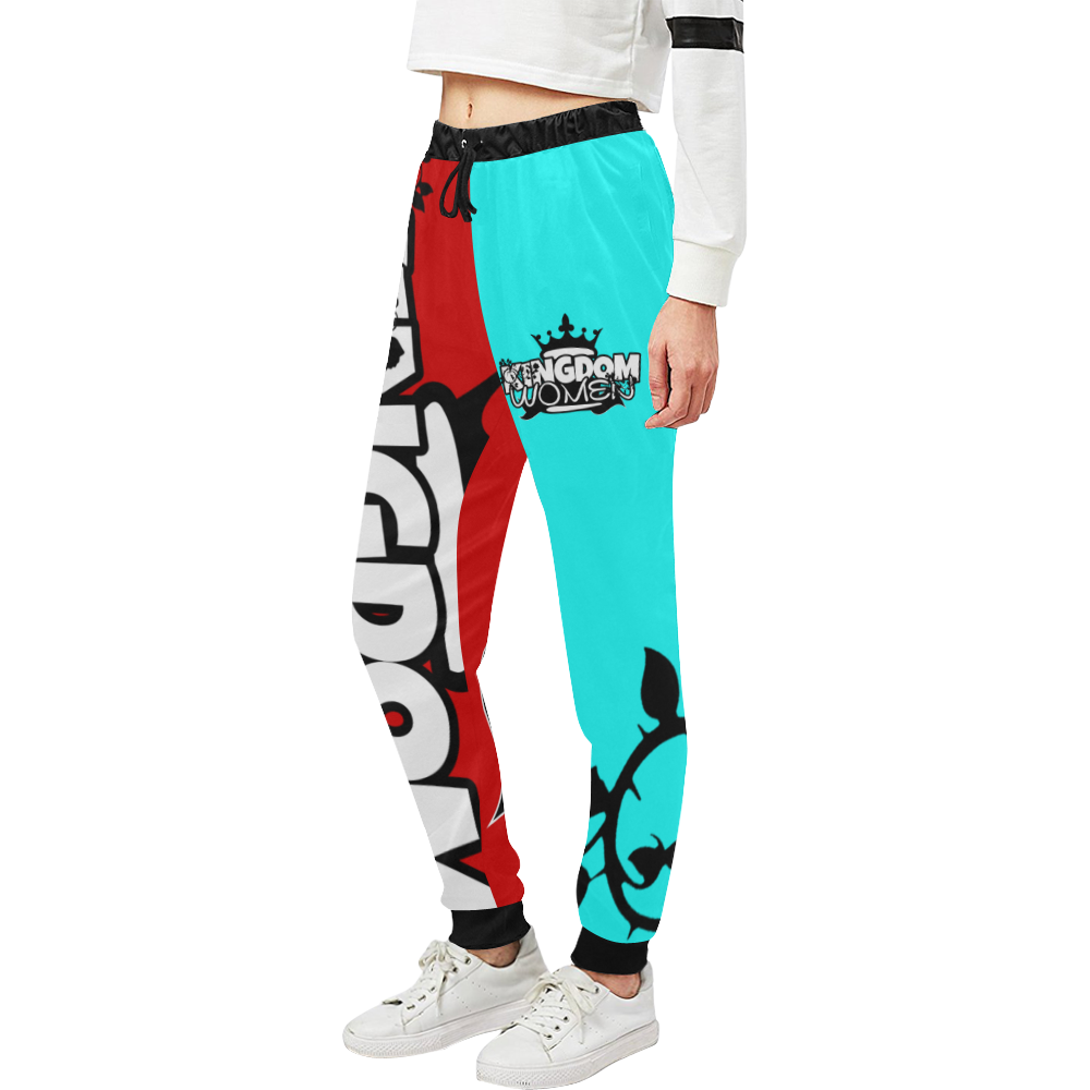 Red/Teal Unisex All Over Print Sweatpants (Model L11)