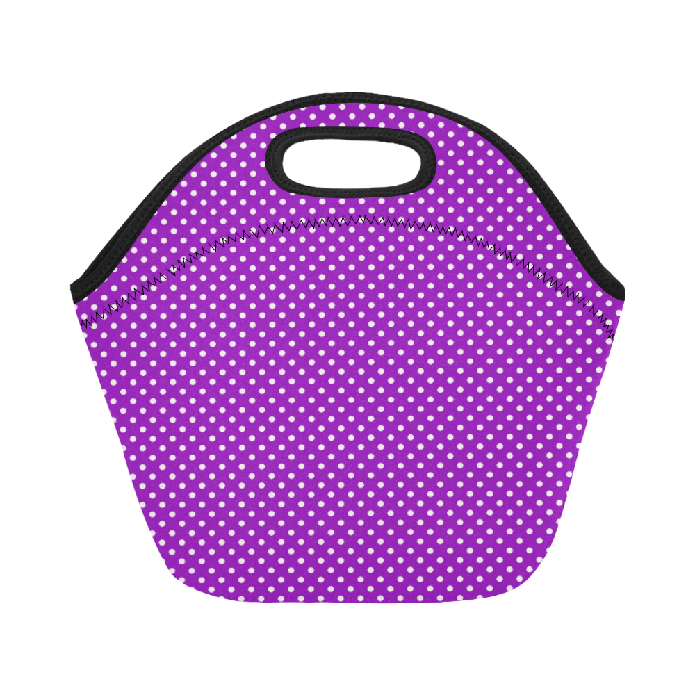 Lavander polka dots Neoprene Lunch Bag/Small (Model 1669)