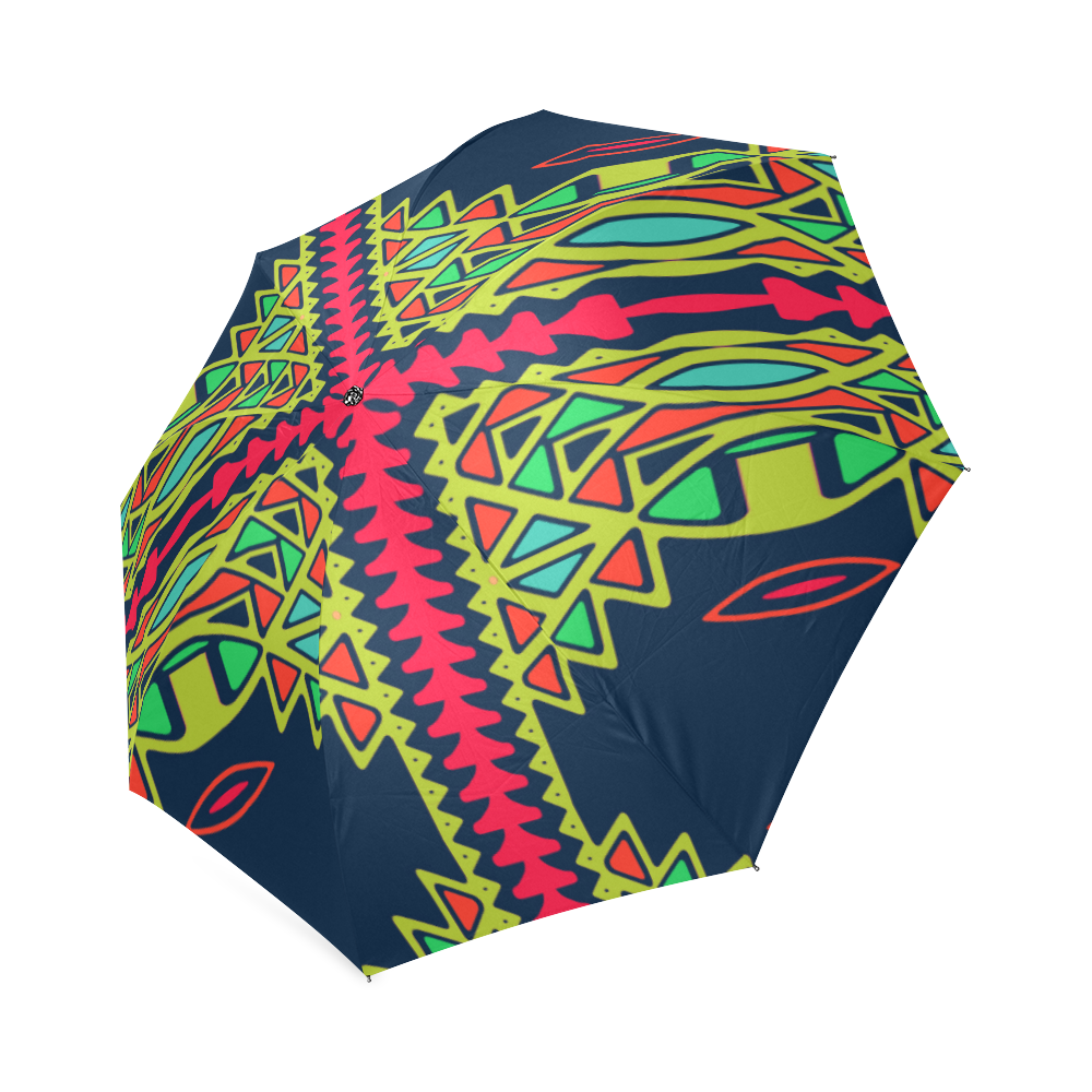 Distorted shapes on a blue background Foldable Umbrella (Model U01)