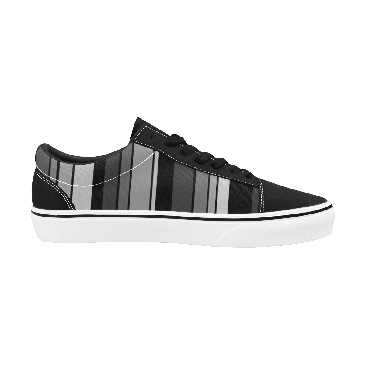 from black to grey Men's Low Top Skateboarding Shoes (Model E001-2)