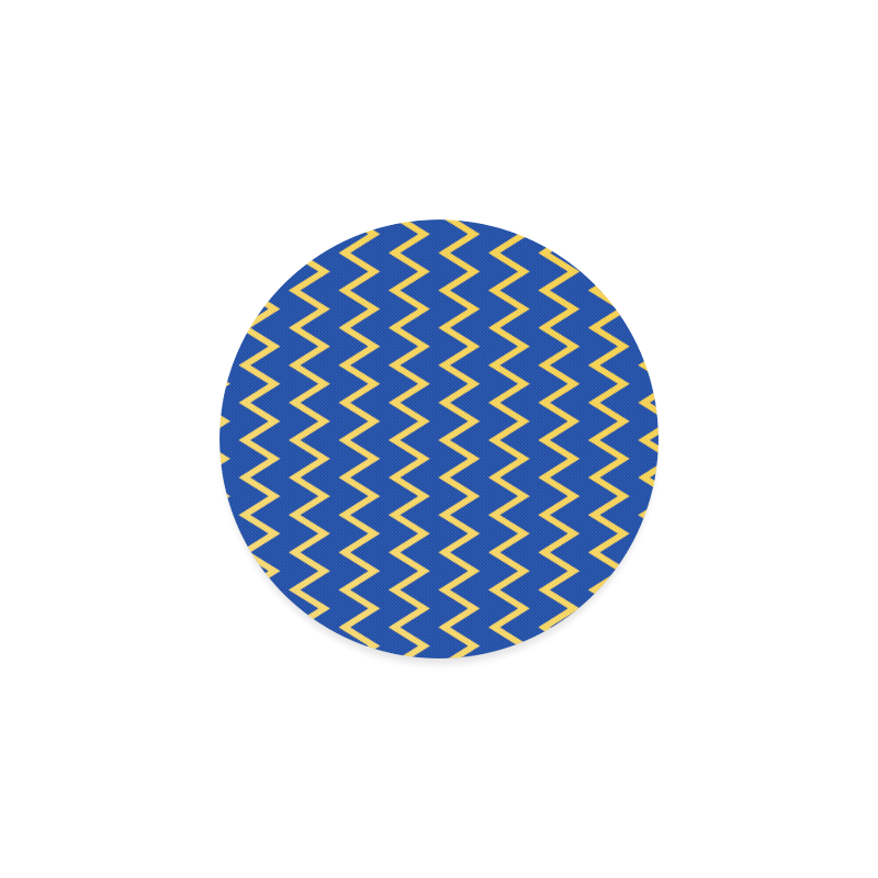 Chevron Jaune/Bleu Round Coaster